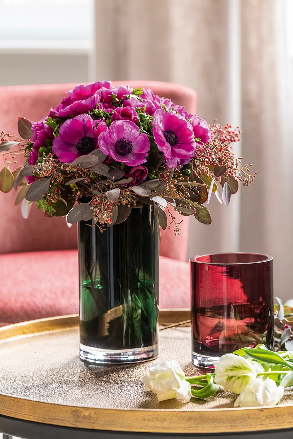 Vase Rondo 24 cm Weinrot